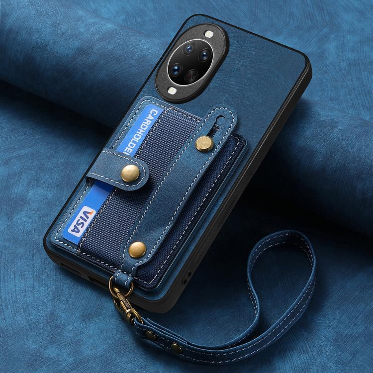 For Huawei nova 14 Pro Retro Cross Wristband Wallet Leather Back Phone Case