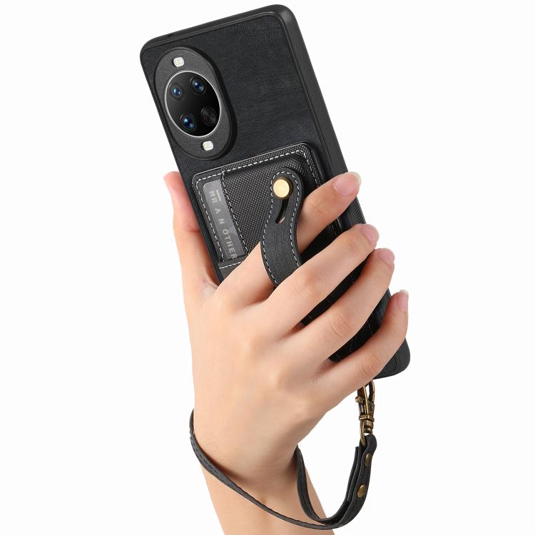 For Huawei nova 14 Pro Retro Cross Wristband Wallet Leather Back Phone Case