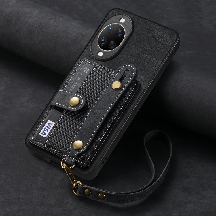For Huawei nova 14 Pro Retro Cross Wristband Wallet Leather Back Phone Case