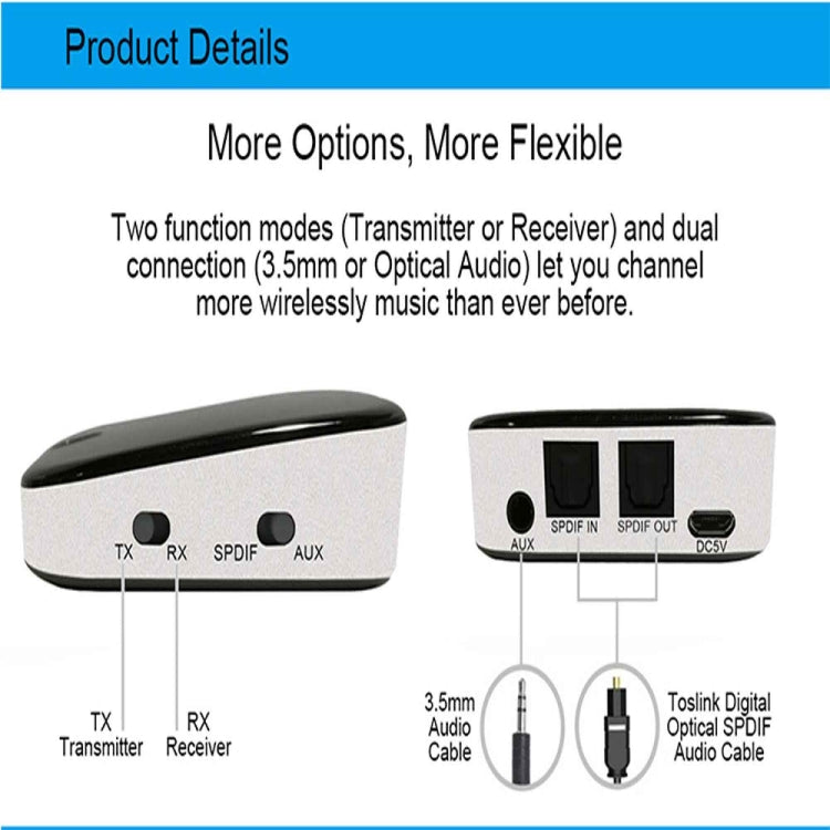 Adapter 3.5mm8670 Bluetooth Receiver Transmitter aux Bluetooth Receiver With Fiber Optics