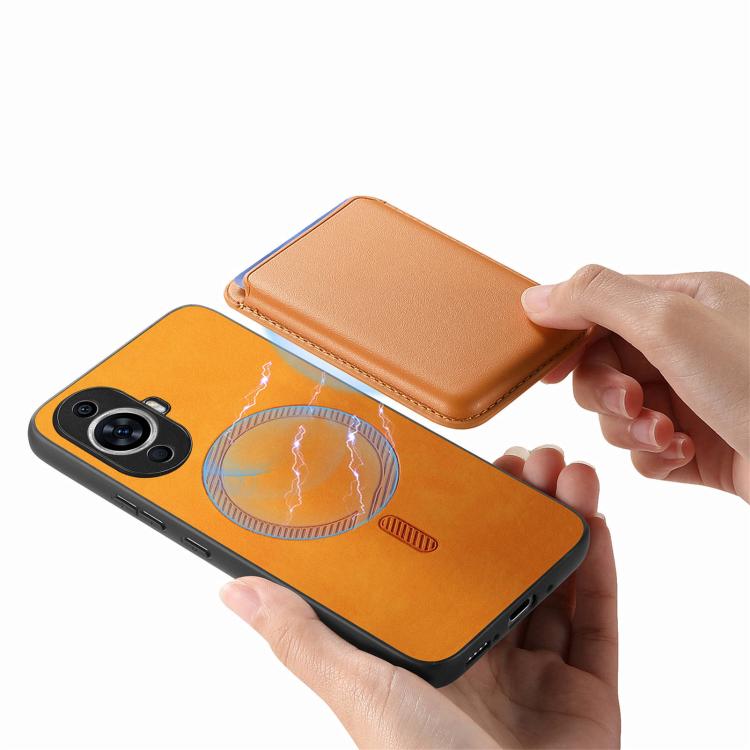For Huawei nova 13 Retro Magsafe Card Bag PU Back Cover Phone Case