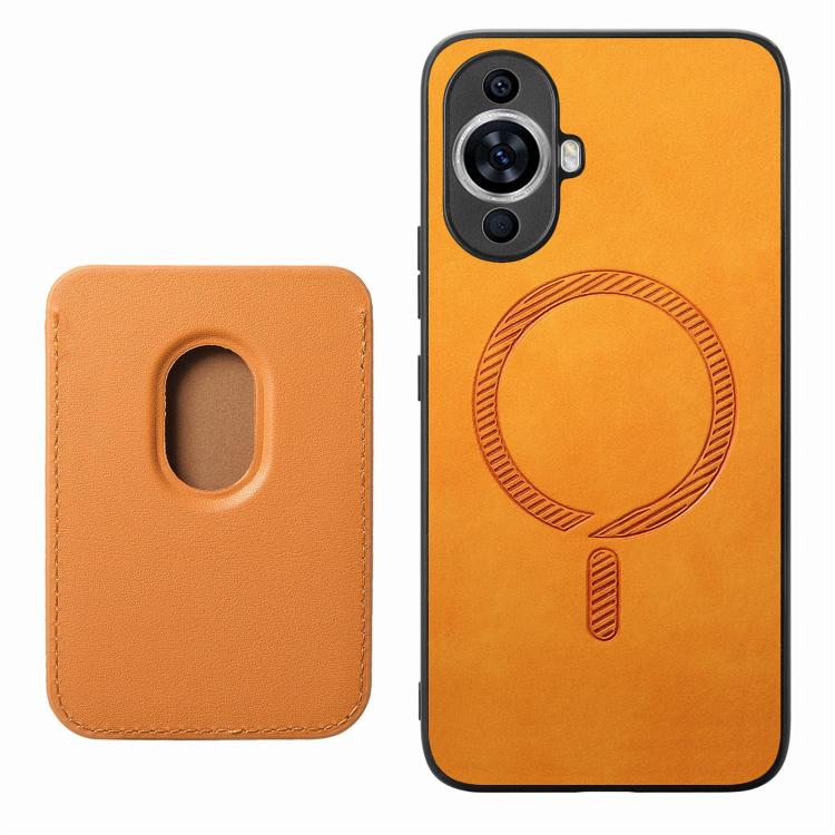 For Huawei nova 13 Retro Magsafe Card Bag PU Back Cover Phone Case