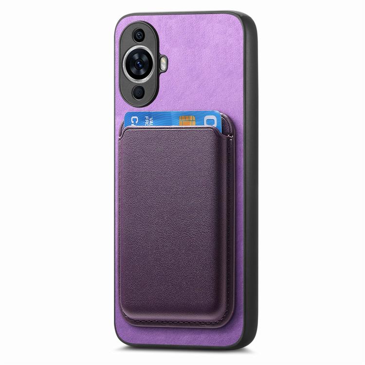 For Huawei nova 13 Retro Magsafe Card Bag PU Back Cover Phone Case