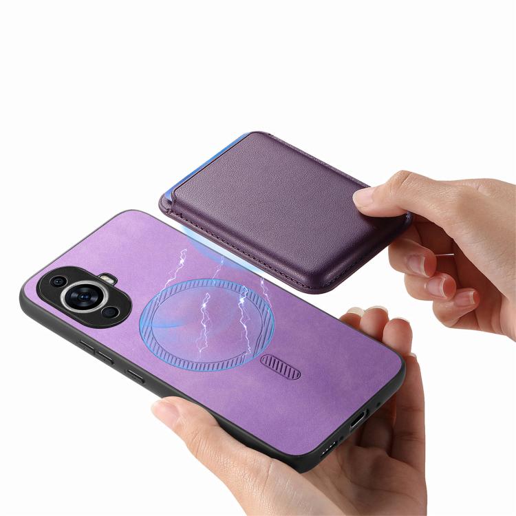 For Huawei nova 13 Pro Retro Magsafe Card Bag PU Back Cover Phone Case