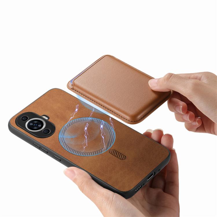 For Huawei nova 13 Pro Retro Magsafe Card Bag PU Back Cover Phone Case
