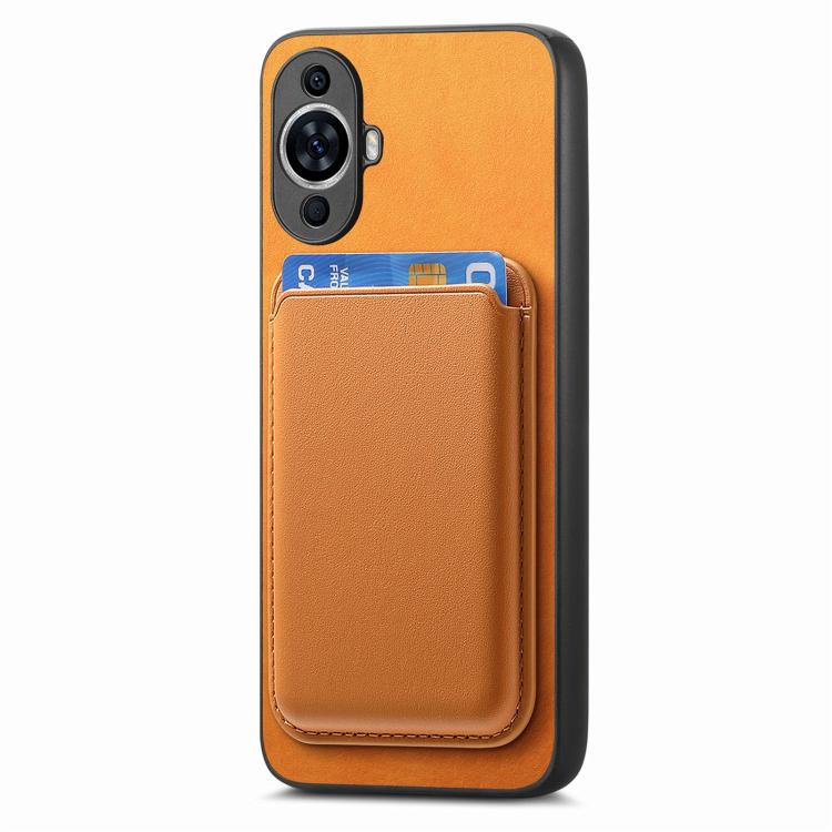 For Huawei nova 12 Retro Magsafe Card Bag PU Back Cover Phone Case