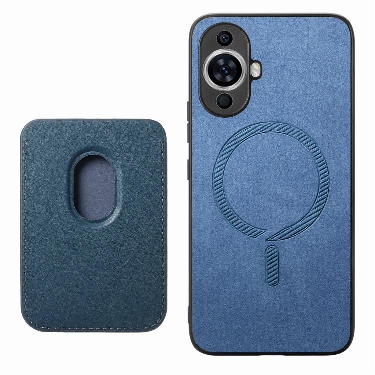 For Huawei nova 12 Retro Magsafe Card Bag PU Back Cover Phone Case