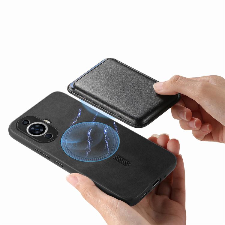 For Huawei nova 12 Retro Magsafe Card Bag PU Back Cover Phone Case
