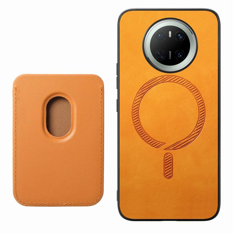 For Huawei Mate 70 Retro Magsafe Card Bag PU Back Cover Phone Case