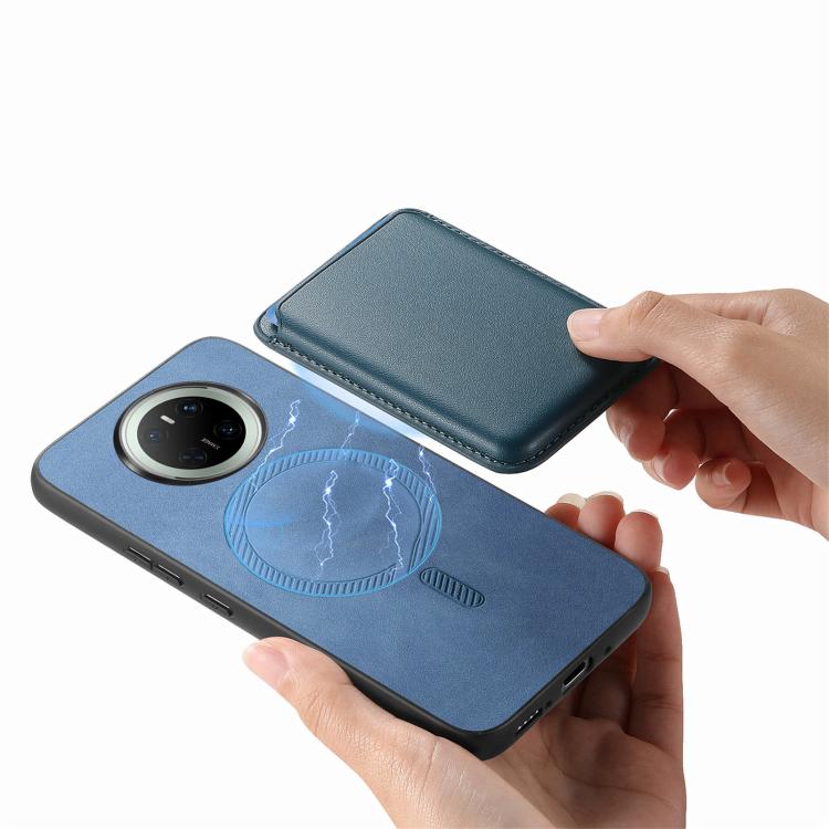 For Huawei Mate 70 Retro Magsafe Card Bag PU Back Cover Phone Case
