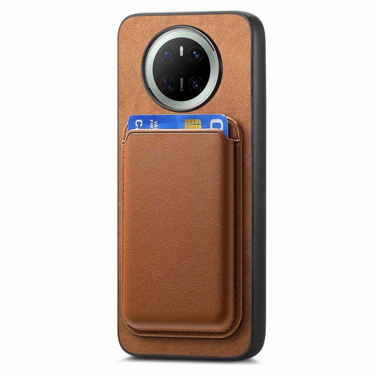 For Huawei Mate 70 Retro Magsafe Card Bag PU Back Cover Phone Case