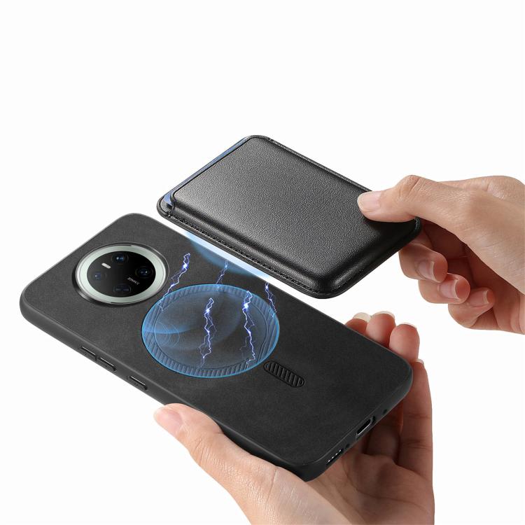 For Huawei Mate 70 Retro Magsafe Card Bag PU Back Cover Phone Case