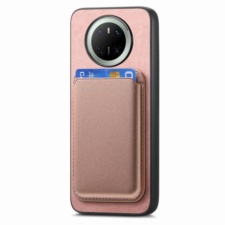 For Huawei Mate 70 Pro Retro Magsafe Card Bag PU Back Cover Phone Case
