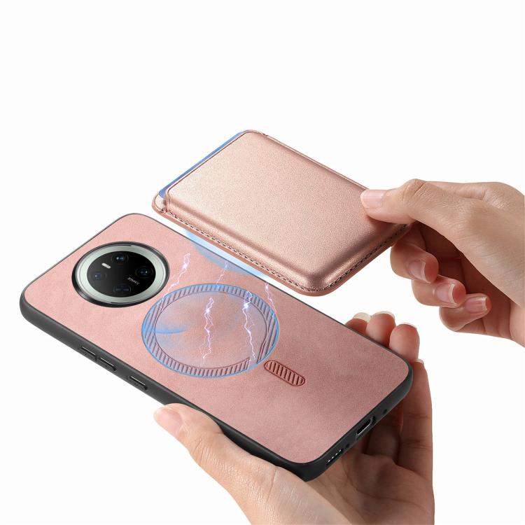 For Huawei Mate 70 Pro Retro Magsafe Card Bag PU Back Cover Phone Case