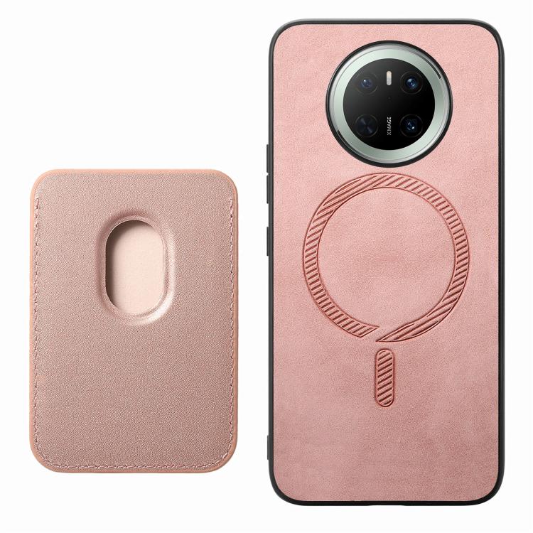 For Huawei Mate 70 Pro Retro Magsafe Card Bag PU Back Cover Phone Case