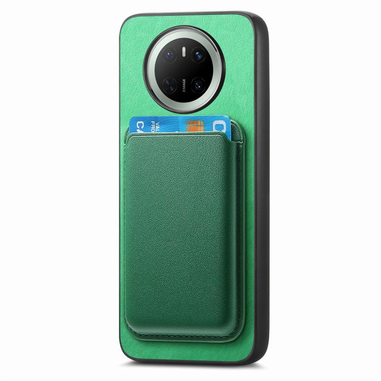 For Huawei Mate 70 Pro Retro Magsafe Card Bag PU Back Cover Phone Case