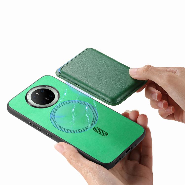 For Huawei Mate 70 Pro Retro Magsafe Card Bag PU Back Cover Phone Case