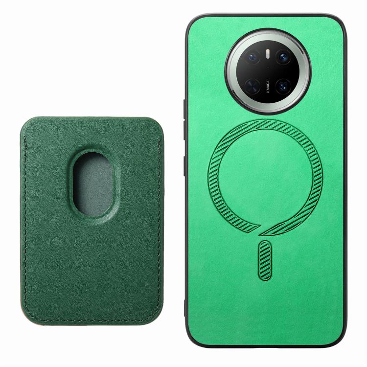 For Huawei Mate 70 Pro Retro Magsafe Card Bag PU Back Cover Phone Case