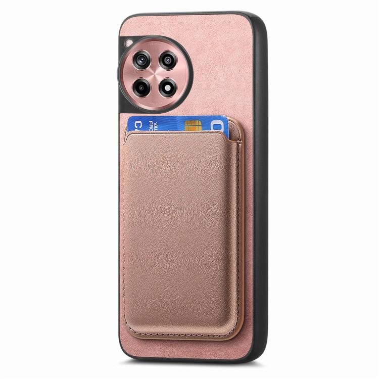 For OnePlus 13 Retro Magsafe Card Bag PU Back Cover Phone Case