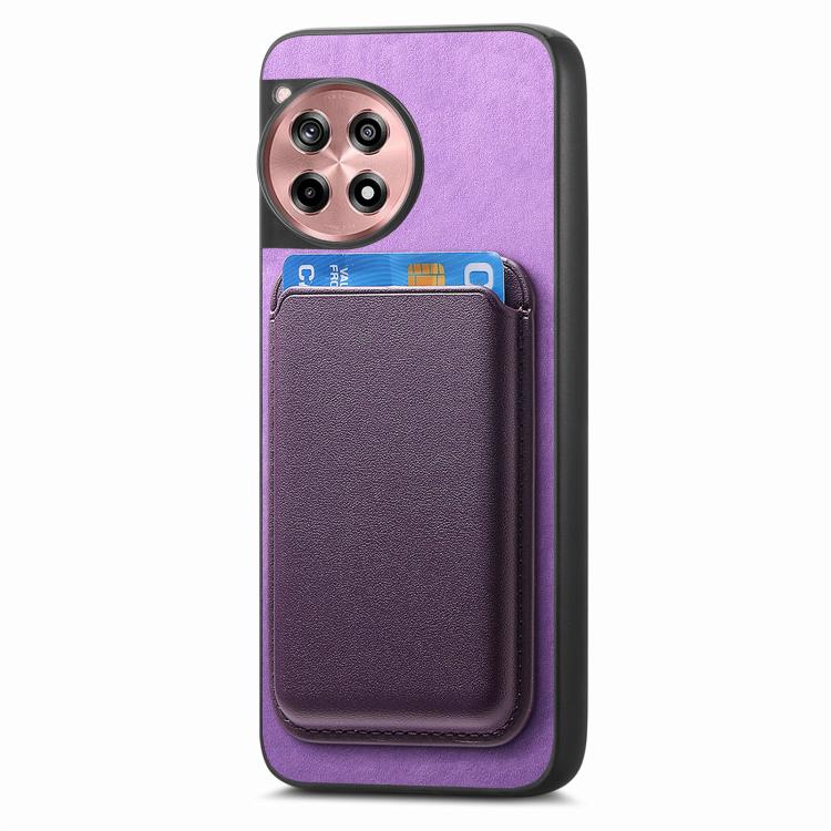 For OnePlus 13 Retro Magsafe Card Bag PU Back Cover Phone Case