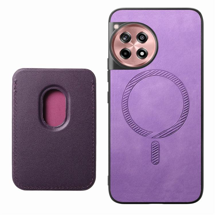 For OnePlus 13 Retro Magsafe Card Bag PU Back Cover Phone Case
