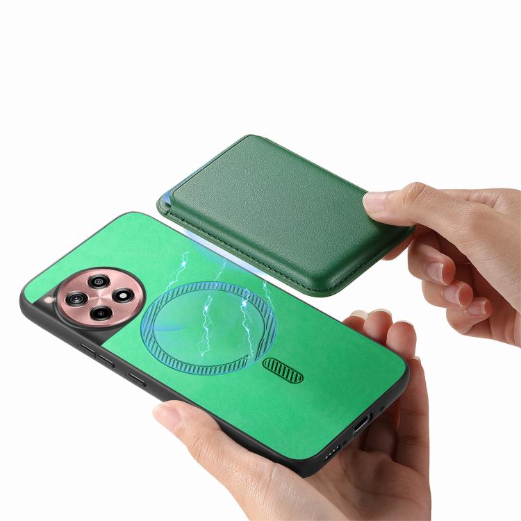 For OnePlus 13 Retro Magsafe Card Bag PU Back Cover Phone Case