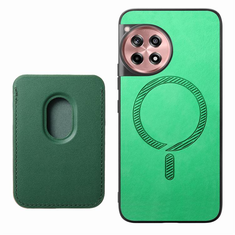 For OnePlus 13 Retro Magsafe Card Bag PU Back Cover Phone Case