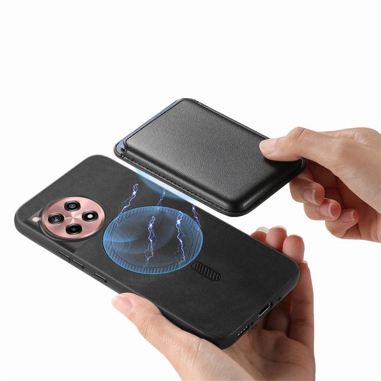 For OnePlus 13 Retro Magsafe Card Bag PU Back Cover Phone Case