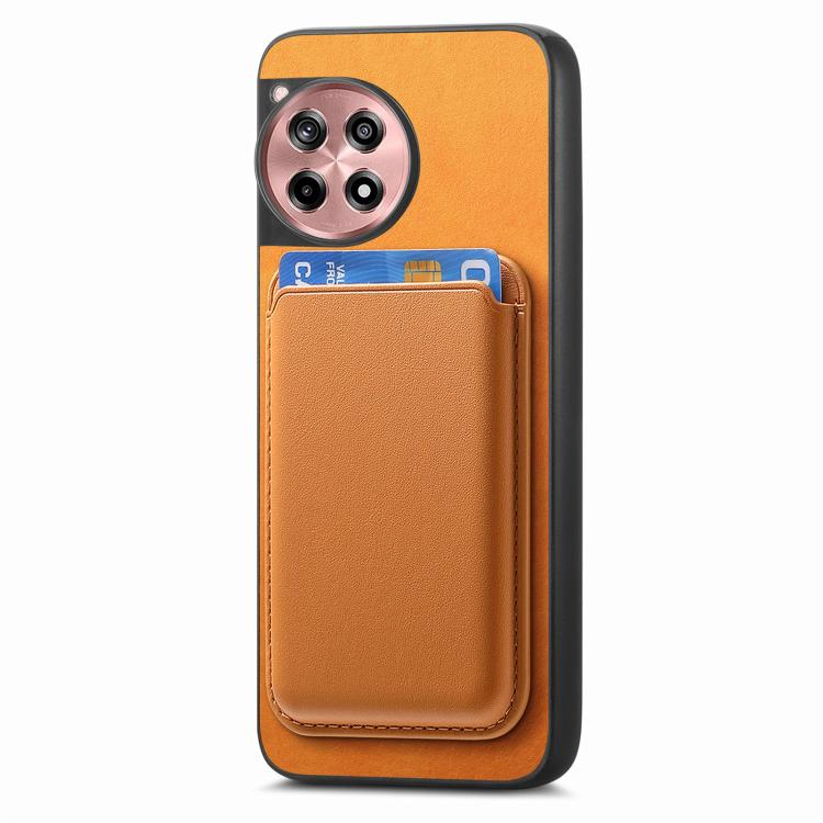 For OnePlus 13 Retro Magsafe Card Bag PU Back Cover Phone Case
