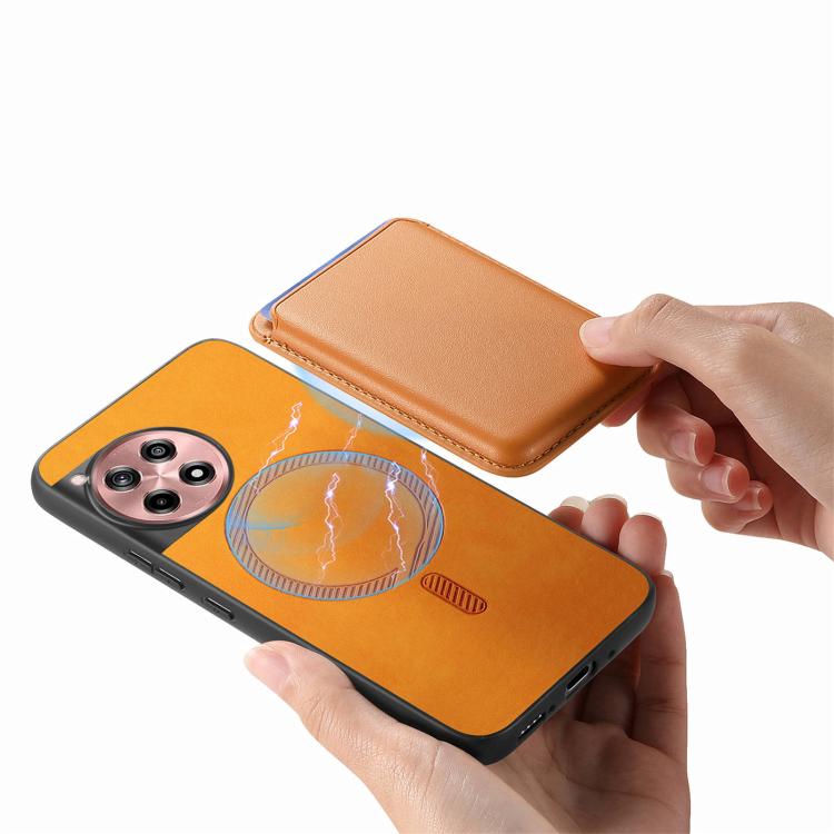 For OnePlus 13 Retro Magsafe Card Bag PU Back Cover Phone Case