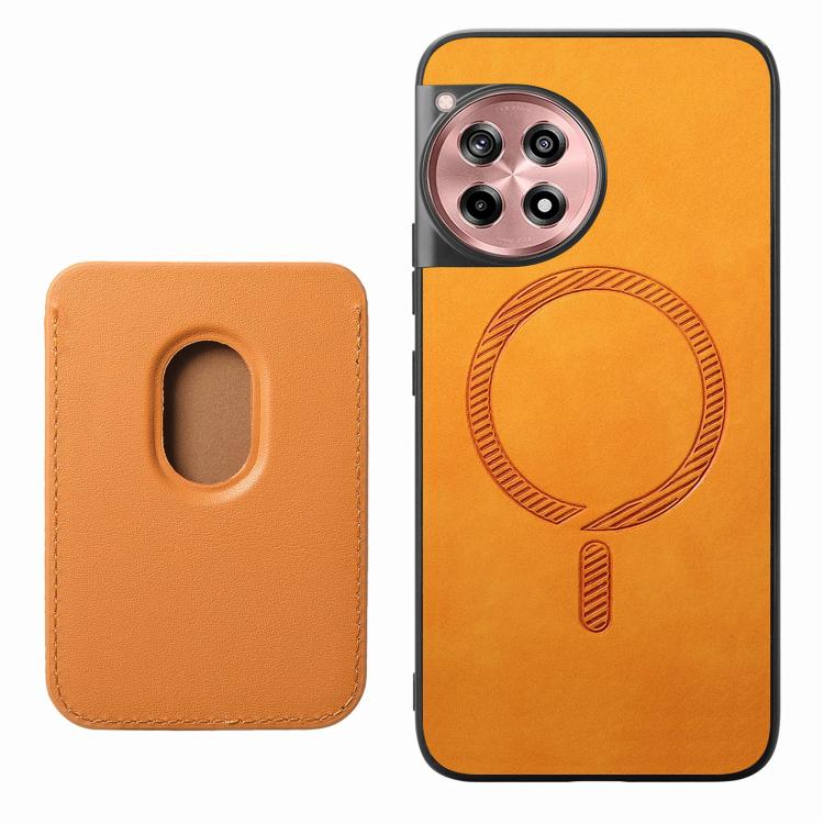 For OnePlus 13 Retro Magsafe Card Bag PU Back Cover Phone Case