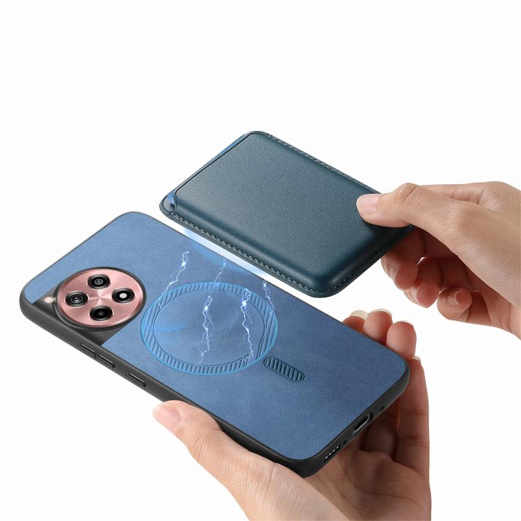 For OnePlus 13 Retro Magsafe Card Bag PU Back Cover Phone Case