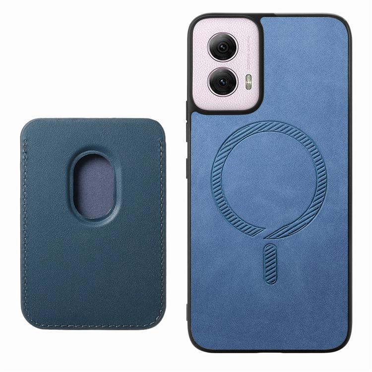 For Motorola Moto G 5G 2024 Retro Magsafe Card Bag PU Back Cover Phone Case