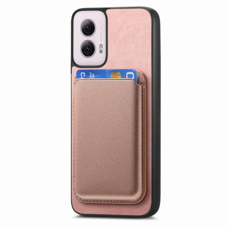 For Motorola Moto G 5G 2024 Retro Magsafe Card Bag PU Back Cover Phone Case