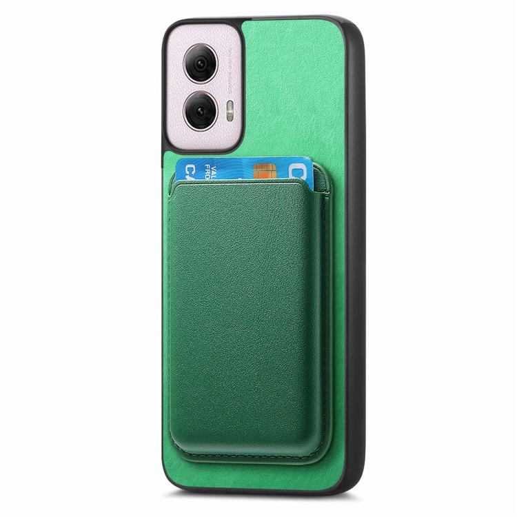 For Motorola Moto G 5G 2024 Retro Magsafe Card Bag PU Back Cover Phone Case