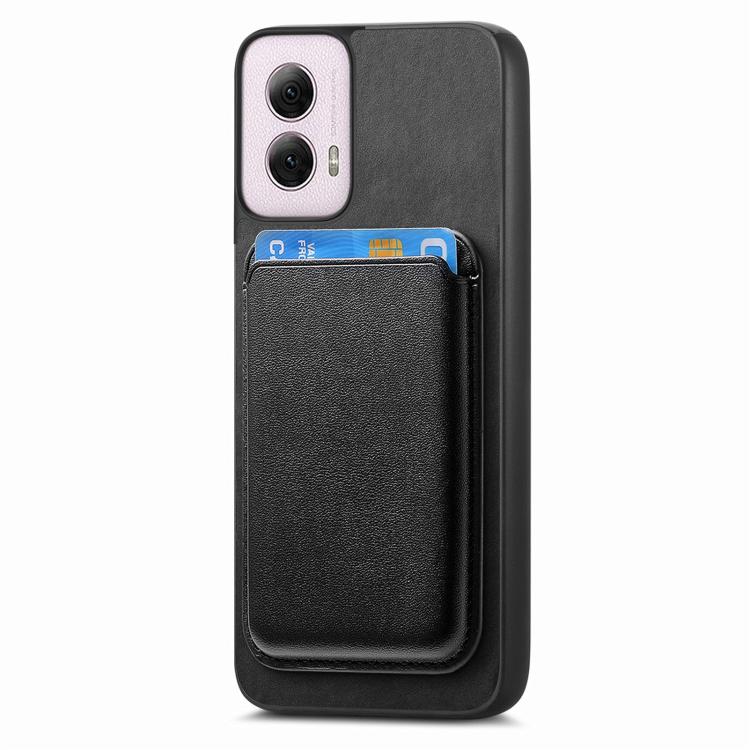 For Motorola Moto G 5G 2024 Retro Magsafe Card Bag PU Back Cover Phone Case