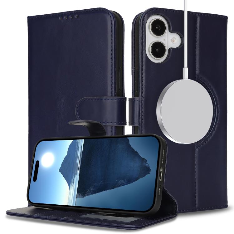 For iPhone 11 Pro Max Genuine Leather Card Wallet MagSafe Phone Case