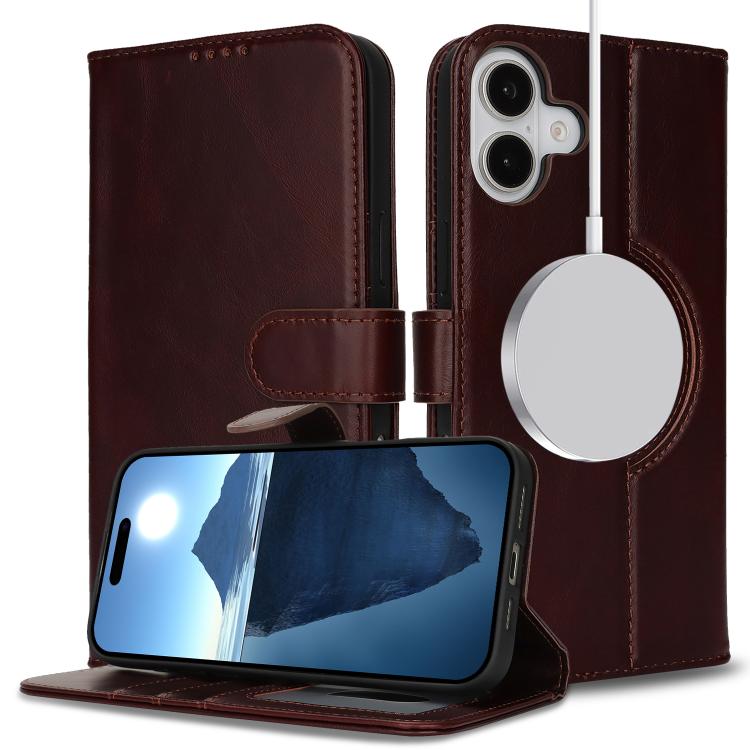 ForiPhone 13 Pro Max / 12 Pro Max Genuine Leather Card Wallet MagSafe Phone Case