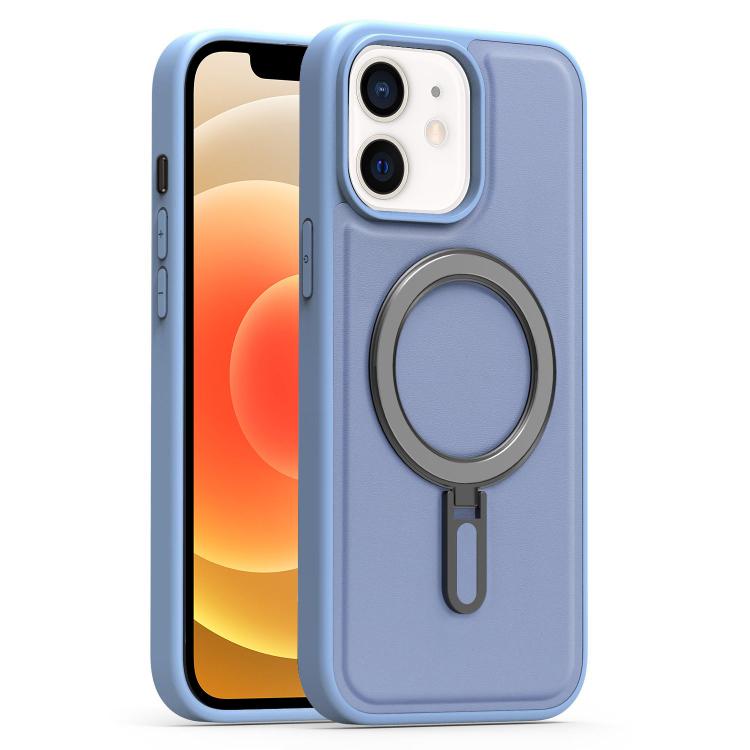 For iPhone 12 Silver Shield MagSafe Holder Shockproof Phone Case