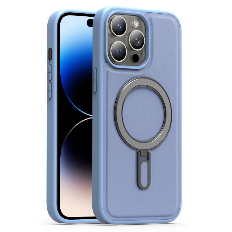 For iPhone 14 Pro Silver Shield MagSafe Holder Shockproof Phone Case