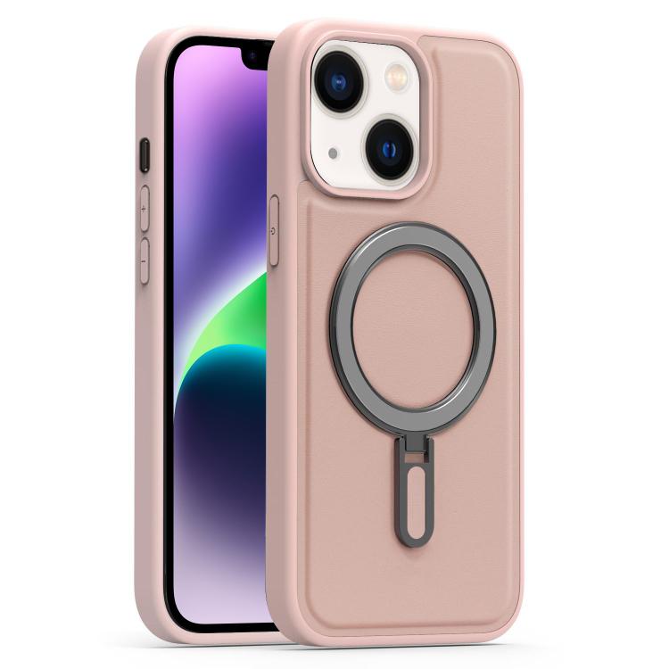 For iPhone 14 Plus Silver Shield MagSafe Holder Shockproof Phone Case