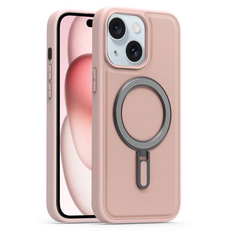 For iPhone 15 Silver Shield MagSafe Holder Shockproof Phone Case