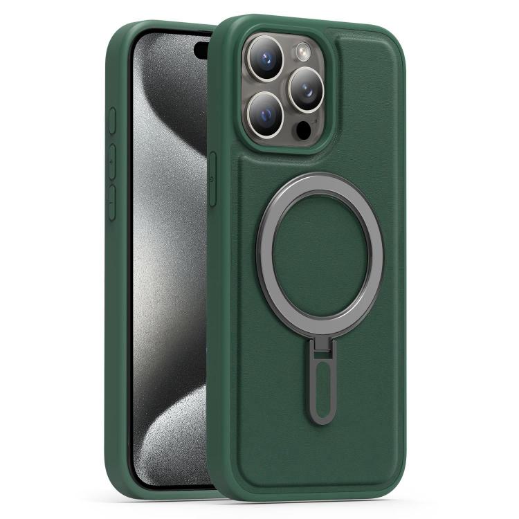 For iPhone 15 Pro Silver Shield MagSafe Holder Shockproof Phone Case