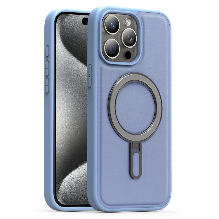 For iPhone 15 Pro Max Silver Shield MagSafe Holder Shockproof Phone Case