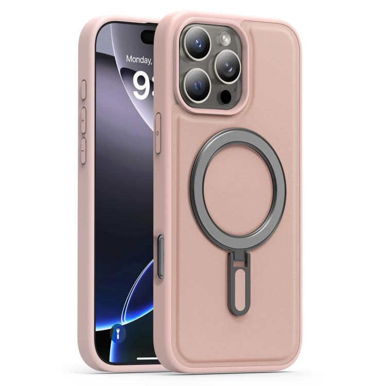 For iPhone 16 Pro Silver Shield MagSafe Holder Shockproof Phone Case
