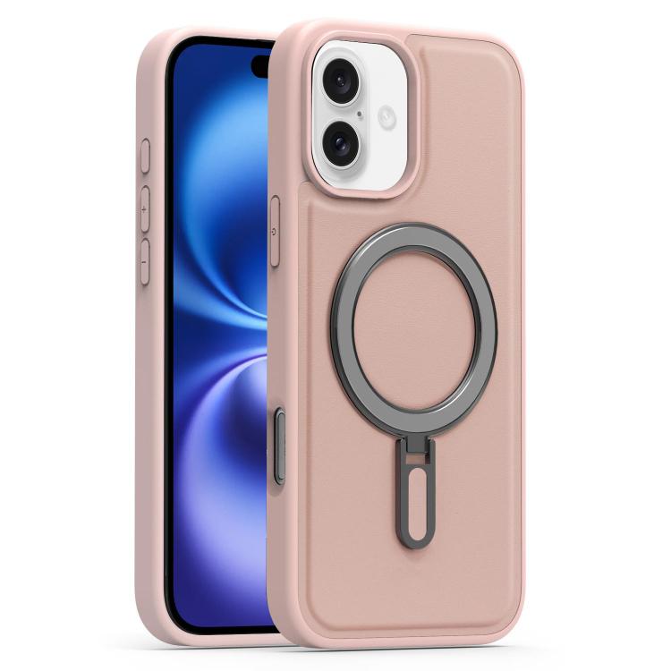 For iPhone 16 Silver Shield MagSafe Holder Shockproof Phone Case