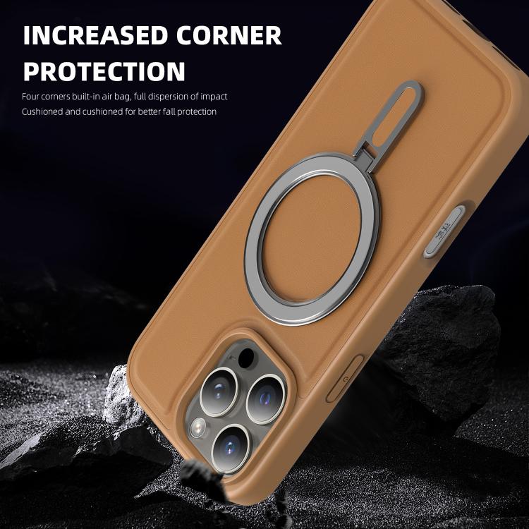 For iPhone 14 Silver Shield MagSafe Holder Shockproof Phone Case