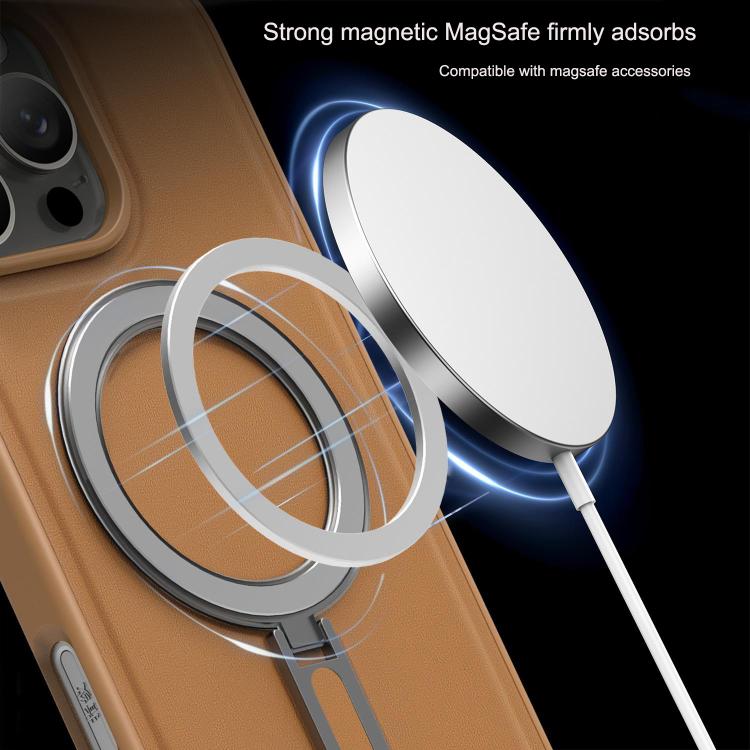 For iPhone 12 Pro Silver Shield MagSafe Holder Shockproof Phone Case