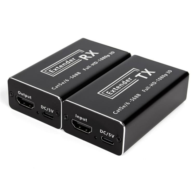 D1-1 / D2-1 Network Cable HD Video Signal Transmitter 50m Extender HDMI to RJ45 Extender, Plug:EU Plug