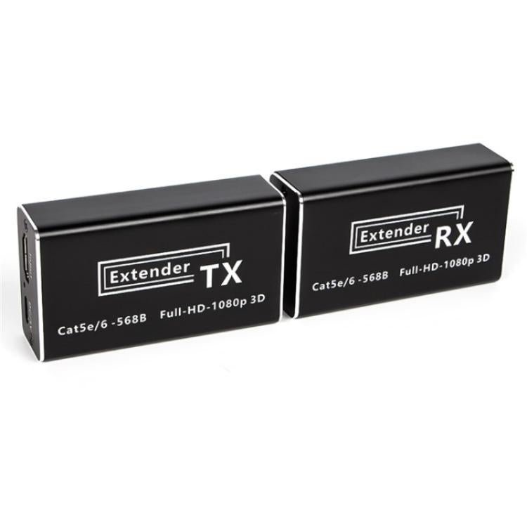 D1-1 / D2-1 Network Cable HD Video Signal Transmitter 50m Extender HDMI to RJ45 Extender, Plug:EU Plug